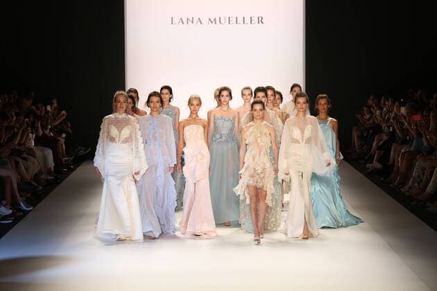 Lana Mueller at the Mercedes-Benz Fashion Week The Mercedes-Benz Fashion Week Berlin. Numerous labels are taking part in the German fashion week for the 2017 spring summer season. The photo shows Models with the collection of Lana Mueller on the catwalk in the Erika Hess Ice Stadium in Berlin-Weding.  SimonexKuhlmey
