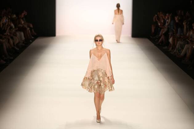 Lana Mueller at the Mercedes-Benz Fashion Week The Mercedes-Benz Fashion Week Berlin. Numerous labels are taking part in the German fashion week for the 2017 spring summer season. The photo shows Models with the collection of Lana Mueller on the catwalk in the Erika Hess Ice Stadium in Berlin-Weding.  SimonexKuhlmey