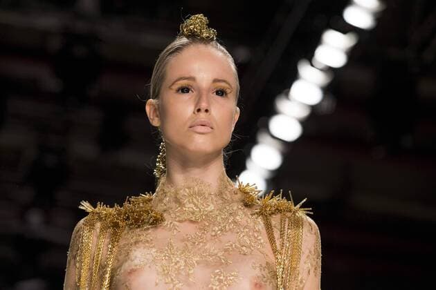 July 1, 2016 - Berlin, Germany - A model walks the runway at the Irene Luft show during the Mercedes-Benz Fashion Week Berlin Spring Summer 2017 at Erika Hess Eisstadion in Berlin, Germany on July 1st, 2016. Berlin Germany  - ZUMAn230