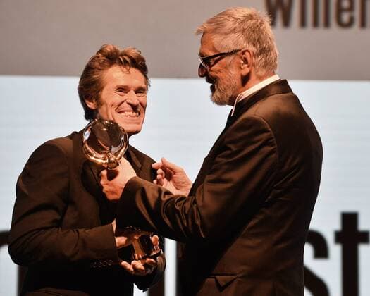 U.S. actor Willem Dafoe (left) received Crystal Globe award for contribution to world cinema from president of the festival Jiri Bartoska (right) at the opening ceremony of the 51st Karlovy Vary International Film Festival in Karlovy Vary, Czech Republic, July 1, 2016. (CTKxPhoto KaterinaxSulova) CTKPhotoP201607010900501  SUK_6517