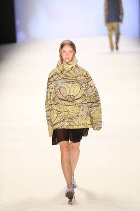 Germany: Julian Zigerli collections at the Mercedes-Benz Fashion Model wears the collection of Julian Zigerli during the catwalk in the Erika Hess Ice Stadium in Berlin-Wedding. Numerous labels are taking part in the German fashion week for the 2017 spring summer season.  SimonexKuhlmey