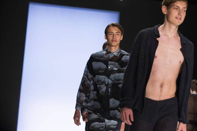 Models walk the runway at the Julian Zigerli show during the Mercedes-Benz Fashion Week Berlin Spring Summer 2017 at Erika Hess Eisstadion in Berlin, Germany on July 1st, 2016.  - ZUMAn230