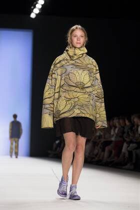 A model walks the runway at the Julian Zigerli show during the Mercedes-Benz Fashion Week Berlin Spring Summer 2017 at Erika Hess Eisstadion in Berlin, Germany on July 1st, 2016.  - ZUMAn230