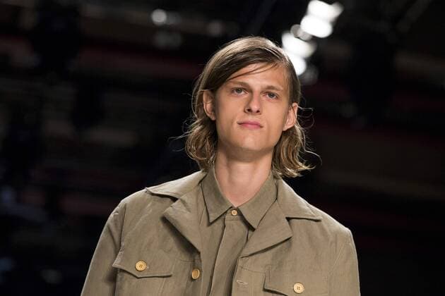 A model walks the runway at the Julian Zigerli show during the Mercedes-Benz Fashion Week Berlin Spring Summer 2017 at Erika Hess Eisstadion in Berlin, Germany on July 1st, 2016.  - ZUMAn230