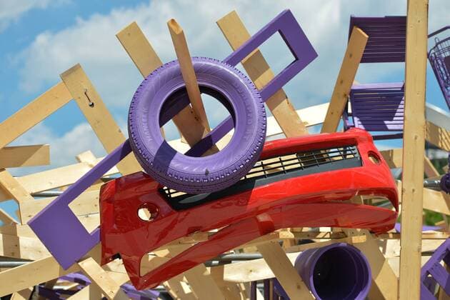 Nationalfeiertag in Kanada July 1, 2016 - Edmonton, Canada - A view of Canopy by Jose Luis Torres, a part of The Works Art and Design Festival, exposed at Churchill Square, in Edmonton, on Canada Day 2016..On Friday, 1 July 2016, in Edmonton, Alberta, Canada. Edmonton Canada - ZUMAn230