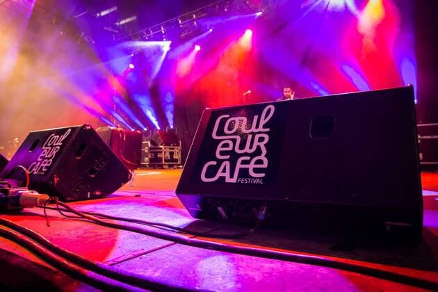 illustration picture shows the Couleur Cafe logo on day one of the Couleur Cafe music festival at the Tour & Taxis site in Brussels, Friday 01 July 2016. The 27th edition of the festival is taking place from 1 to 3 Jult.  AURORExBELOT 04884035
