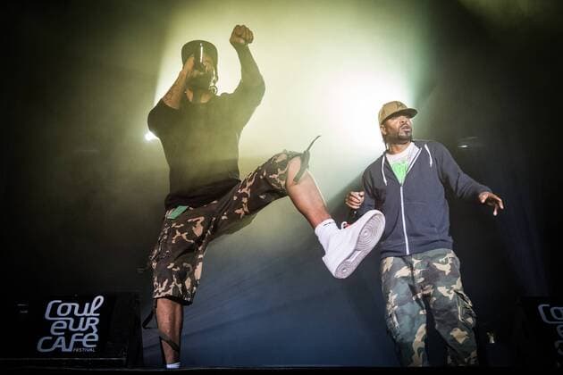 Method Man and Redman performing on stage on day one of the Couleur Cafe music festival at the Tour & Taxis site in Brussels, Friday 01 July 2016. The 27th edition of the festival is taking place from 1 to 3 Jult.  AURORExBELOT 04884191