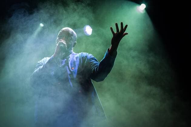 Oxmo Puccino performing on stage on day one of the Couleur Cafe music festival at the Tour & Taxis site in Brussels, Friday 01 July 2016. The 27th edition of the festival is taking place from 1 to 3 Jult.  AURORExBELOT 04884193
