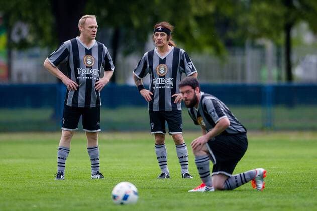 Bilder des Tages Wroclaw, Poland 02.07.2016 Steve Harris of Iron Maiden plays a friendly football match with the team of Wroclaw journalists  160702_1SB6461
