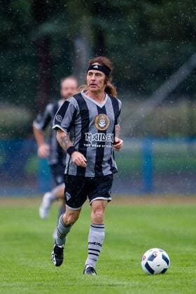 Wroclaw, Poland 02.07.2016 Steve Harris of Iron Maiden plays a friendly football match with the team of Wroclaw journalists  160702_1SB6675