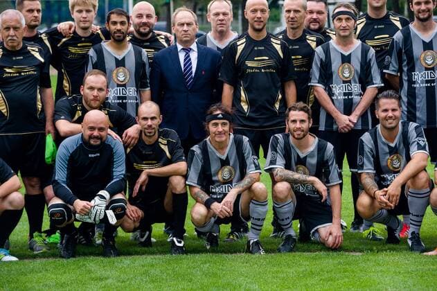 Wroclaw, Poland 02.07.2016 Steve Harris of Iron Maiden plays a friendly football match with the team of Wroclaw journalists  160702_2SB5310