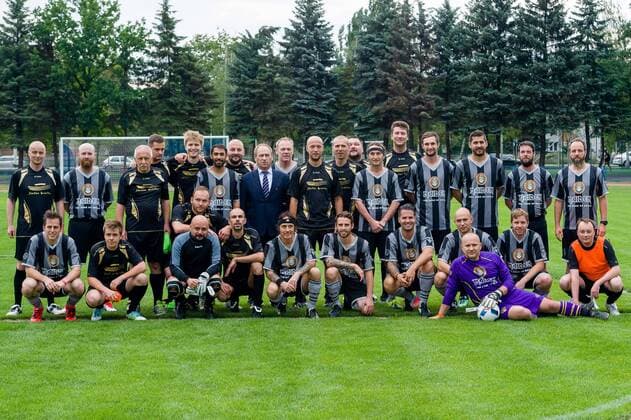 Wroclaw, Poland 02.07.2016 Steve Harris of Iron Maiden plays a friendly football match with the team of Wroclaw journalists  160702_2SB5318