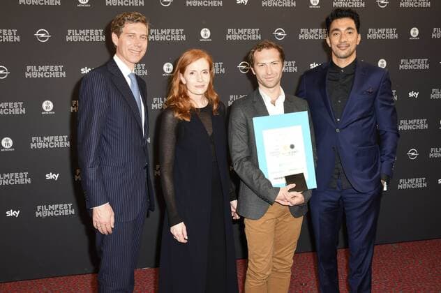Max Wagner, Sibylle Canonica, Marc-Benoit Creancier mit dem CineVision Award für Divines und Amir Hanz bei der Preisverleihung auf dem 34. Filmfest München 2016 im Festivalzentrum Gasteig. München, 02.07.2016 Foto:xP.xSchönbergerx xFuturexImage