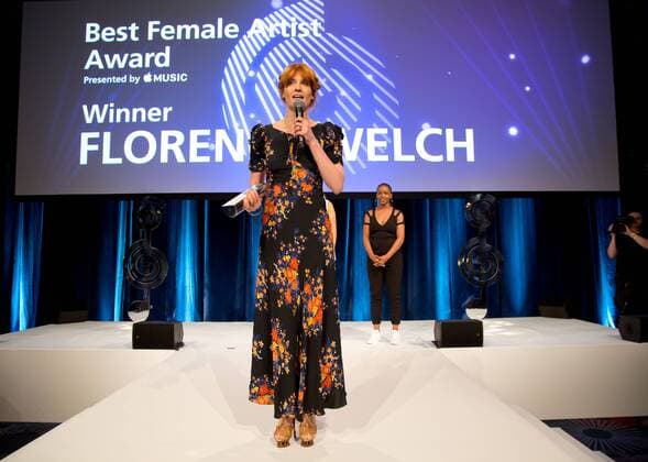 English pop singer-songwriter Florence Welch attending the 2016 O2 Silver Clef Awards at the Grosvenor Mariott Hotel, in London. JULY 1st 2016  DFLx162105