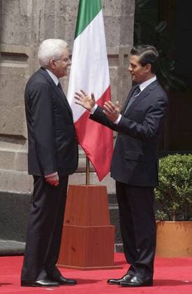 July 4, 2016 - Mexico - EUM20160704POL03.JPG.CIUDAD DE MEXICO Diplomacy Diplomacia-Visita Mattarella.-Sergio Mattarella, presidente de la Republica Italiana, y Enrique Pena Nieto, presidente de la Republica Mexicana, en Palacio Nacional durante la visita de Estado que realiza el mandatario italiano a Mexico este lunes, 4 de julio de 2016. Foto: Agencia EL UNIVERSAL Juan Carlos Reyes EVZ Mexico  - ZUMAu78_