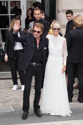 Johnny Hallyday, Laeticia Hallyday - Ankunft zur Modenschau von Dior - Haute Couture Herbst Winter 2016 2017 in Paris - 04 07 2016 