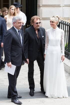 Sidney Toledano, Johnny Hallyday, Laetitia Hallyday - Ankunft zur Modenschau von Dior - Haute Couture Herbst Winter 2016 2017 in Paris - 04 07 2016 