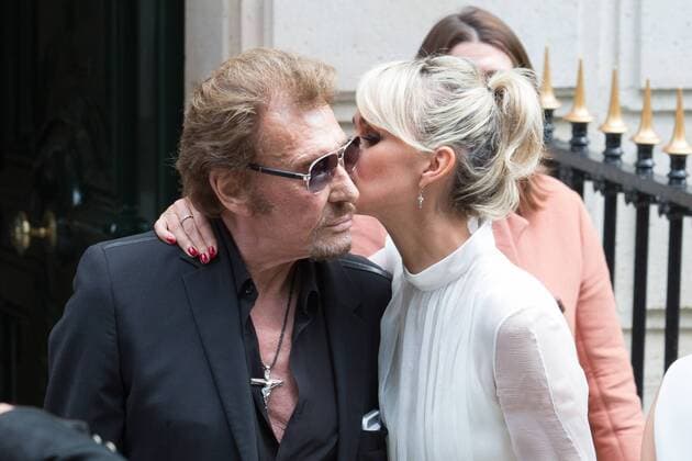 Johnny Hallyday, Laetitia Hallyday - Ankunft zur Modenschau von Dior - Haute Couture Herbst Winter 2016 2017 in Paris - 04 07 2016 