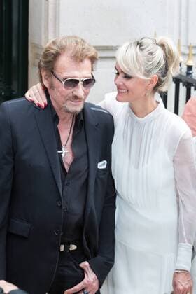 Johnny Hallyday, Laetitia Hallyday - Ankunft zur Modenschau von Dior - Haute Couture Herbst Winter 2016 2017 in Paris - 04 07 2016 