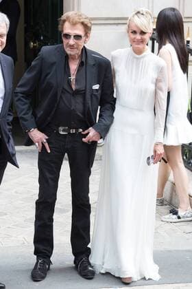 Johnny Hallyday, Laetitia Hallyday - Ankunft zur Modenschau von Dior - Haute Couture Herbst Winter 2016 2017 in Paris - 04 07 2016 