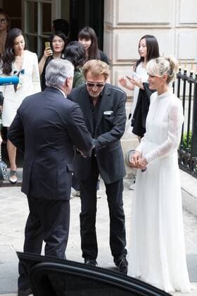 Sidney Toledano, Johnny Hallyday, Laetitia Hallyday - Ankunft zur Modenschau von Dior - Haute Couture Herbst Winter 2016 2017 in Paris - 04 07 2016 