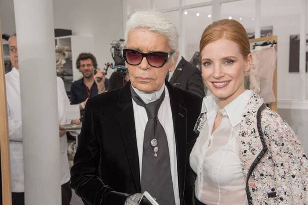 209246 Serge Arnal Starface 2016-07-05 Paris France Paris Fashion week. Defilé Haute Couture Automne Hiver 2016 Chanel. People. Lagerfeld, Karl; Chastain, Jessica  Copyright: xSergexArnalx xStarfacex STAR_209246_091