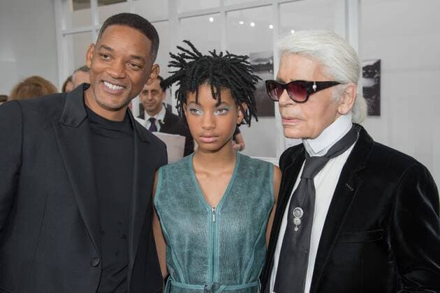 209246 Serge Arnal Starface 2016-07-05 Paris France Paris Fashion week. Defilé Haute Couture Automne Hiver 2016 Chanel. People. Smith, Will; Lagerfeld, Karl; Smith, Willow  Copyright: xSergexArnalx xStarfacex STAR_209246_106