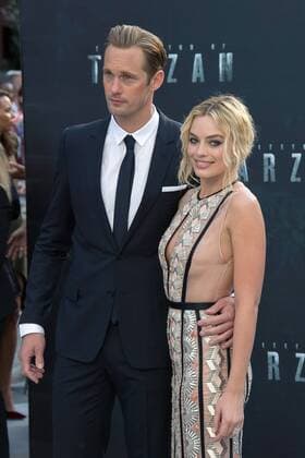 Swedish actor Alexander Skarsgard and Australian actress and model Margot Robbie attends The Legend of Tarzan European Premiere at the Odeon Leicester Square in London. JULY 5th 2016  JWNx162150