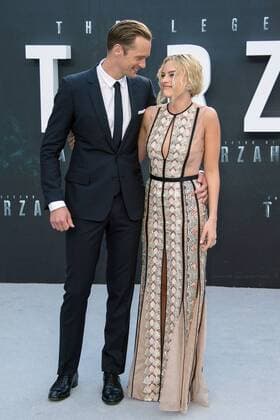 Swedish actor Alexander Skarsgard and Australian actress and model Margot Robbie attends The Legend of Tarzan European Premiere at the Odeon Leicester Square in London. JULY 5th 2016  JWNx162150