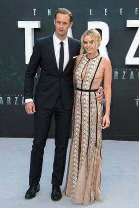 Swedish actor Alexander Skarsgard and Australian actress and model Margot Robbie attends The Legend of Tarzan European Premiere at the Odeon Leicester Square in London. JULY 5th 2016  JWNx162150