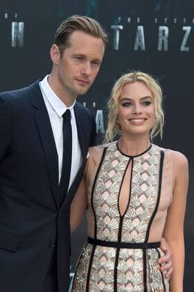 Swedish actor Alexander Skarsgard and Australian actress and model Margot Robbie attends The Legend of Tarzan European Premiere at the Odeon Leicester Square in London. JULY 5th 2016  JWNx162150