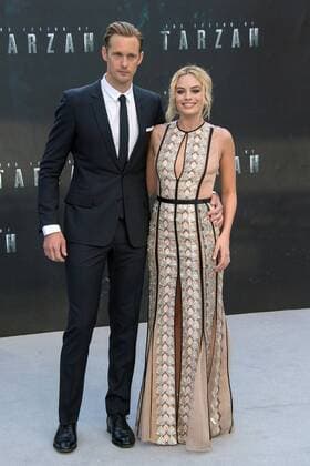 Swedish actor Alexander Skarsgard and Australian actress and model Margot Robbie attends The Legend of Tarzan European Premiere at the Odeon Leicester Square in London. JULY 5th 2016  JWNx162150