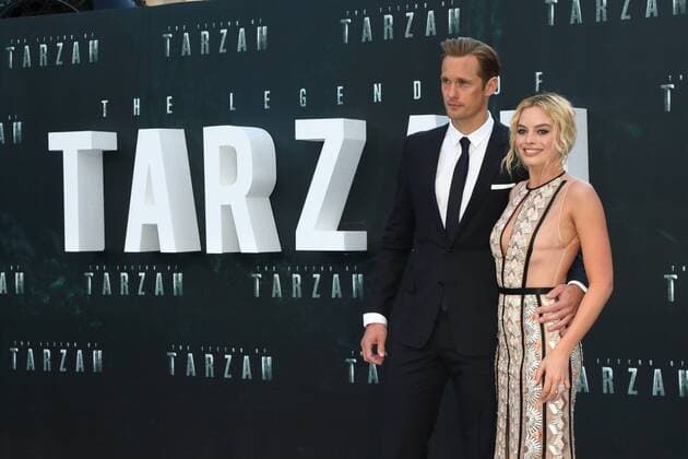 The Legend of Tarzan Premiere London.UK. Margot Robbie and Alexander Skarsgard at the UK Premiere of The Legend of Tarzan at the Odeon, Leicester Square, London. 5th July 2016. LMK73-60812-060716 