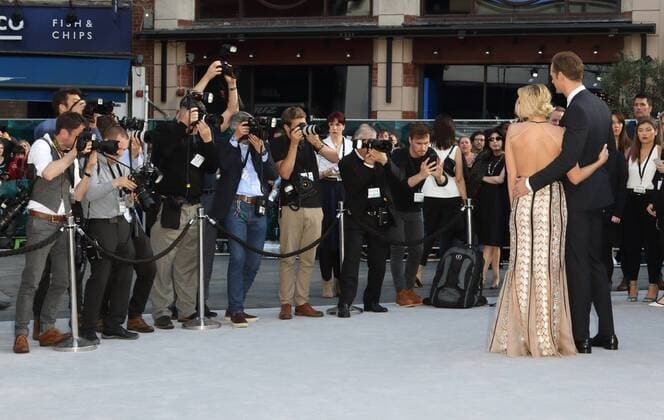 The Legend of Tarzan Premiere London.UK. Margot Robbie and Alexander Skarsgard at the UK Premiere of The Legend of Tarzan at the Odeon, Leicester Square, London. 5th July 2016. LMK73-60812-060716 