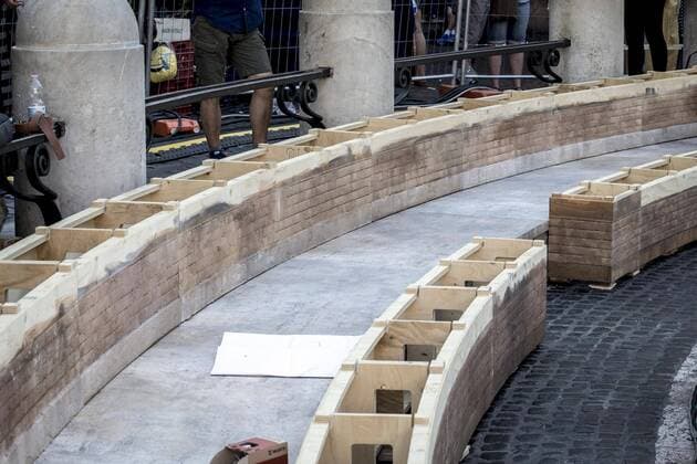 Rome, Trevi Fountain installation fashion show of Fendi  Roma