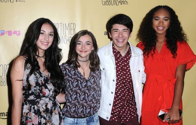 July 8, 2016 - Burbank, CA, United States - 08 July 2016 - Burbank. Coco Grayson, Ashley Boettcher, Sloane Morgan Siegel, Chandler Kinney. Arrivals for the Celebration of Amazon s Gortimer Gibbon s Life On Normal Street Season 2 premiere held at Racer s Edge Indoor Karting. Photo Credit: Burbank United States - ZUMAa123