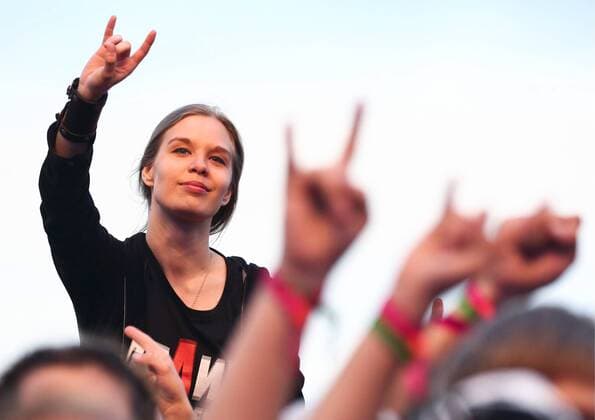 TVER REGION, RUSSIA - JULY 8, 2016: A girl attends the 16th Nashestvie (Invasion) rock music festival in the village of Bolshoye Zavidovo. Alexander Ryumin TASS  TS02969F