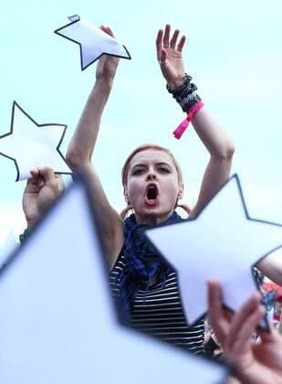 TVER REGION, RUSSIA - JULY 8, 2016: A girl attends the 16th Nashestvie (Invasion) rock music festival in the village of Bolshoye Zavidovo. Alexander Ryumin TASS  TS0296A2