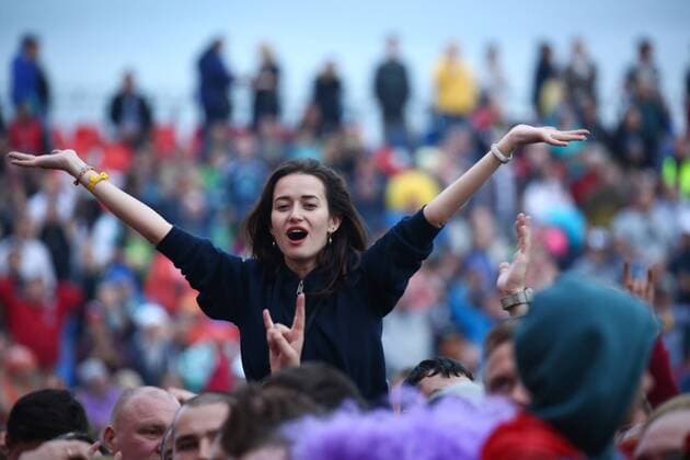 TVER REGION, RUSSIA - JULY 8, 2016: A girl attends the 16th Nashestvie (Invasion) rock music festival in the village of Bolshoye Zavidovo. Alexander Ryumin TASS  TS0296E8