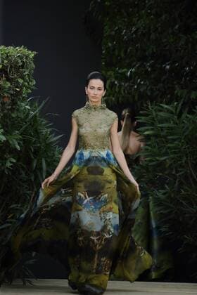 July 9, 2016 - Rome, Italy - Model on the catwalk for the Duch fashion designer ADDY VAN DEN KROMMENACKER at AltaRoma Fashion Week in Rome. Rome Italy - ZUMAi15_