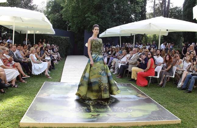 July 9, 2016 - Rome, Italy - Model on the catwalk for the Duch fashion designer ADDY VAN DEN KROMMENACKER at AltaRoma Fashion Week in Rome. Rome Italy - ZUMAi15_