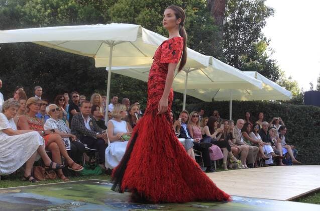 July 9, 2016 - Rome, Italy - Model on the catwalk for the Duch fashion designer ADDY VAN DEN KROMMENACKER at AltaRoma Fashion Week in Rome. Rome Italy - ZUMAi15_