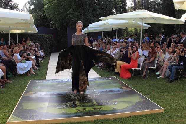 July 9, 2016 - Rome, Italy - Model on the catwalk for the Duch fashion designer ADDY VAN DEN KROMMENACKER at AltaRoma Fashion Week in Rome. Rome Italy - ZUMAi15_