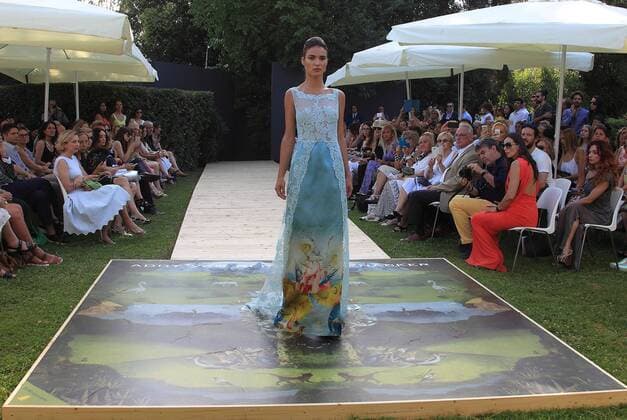 July 9, 2016 - Rome, Italy - Model on the catwalk for the Duch fashion designer ADDY VAN DEN KROMMENACKER at AltaRoma Fashion Week in Rome. Rome Italy - ZUMAi15_
