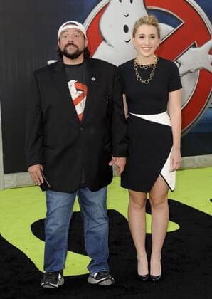 Kevin Smith & wife Jennifer Schwalbach Smith GHOSTBUSTERS FILM PREMIERE Hollywood Patrick Rideaux PicturePerfect
