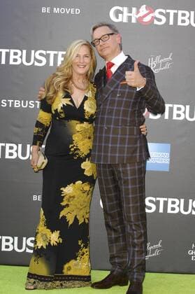 Paul Feig & wife Laurie Karon GHOSTBUSTERS FILM PREMIERE Hollywood Patrick Rideaux PicturePerfect