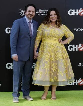 Cast member Melissa McCarthy and her husband, actor Ben Falcone attend the premiere of the motion picture comedy Ghostbusters at TCL Chinese Theatre in the Hollywood section of Los Angeles on July 9, 2016. Storyline: 30 years after Ghostbusters took the world by storm, the beloved franchise makes its long-awaited return. Director Paul Feig brings his fresh take to the supernatural comedy, joined by some of the funniest actors working today.  LAP2016070910 JIMxRUYMEN