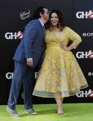 Cast member Melissa McCarthy and her husband, actor Ben Falcone attend the premiere of the motion picture comedy Ghostbusters at TCL Chinese Theatre in the Hollywood section of Los Angeles on July 9, 2016. Storyline: 30 years after Ghostbusters took the world by storm, the beloved franchise makes its long-awaited return. Director Paul Feig brings his fresh take to the supernatural comedy, joined by some of the funniest actors working today.  LAP2016070908 JIMxRUYMEN