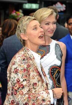 American TV personality Ellen Degeneres and wife, actress Portia de Rossi, attending the UK Gala Screening of Finding Dory , at London s Odeon Leicester Square. July 10th 2016  PTYx162212