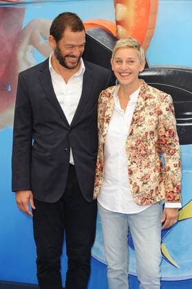 Dominic West and Ellen Degeneres attend the UK Gala Screening of Finding Dory at Odeon Leicester Squarein London. July 10th 2016  PTYx162212